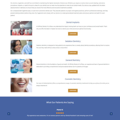 Web Design Portfolio Affinity Dental