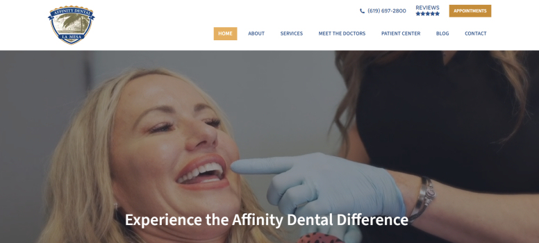 Web Design Portfolio Affinity Dental